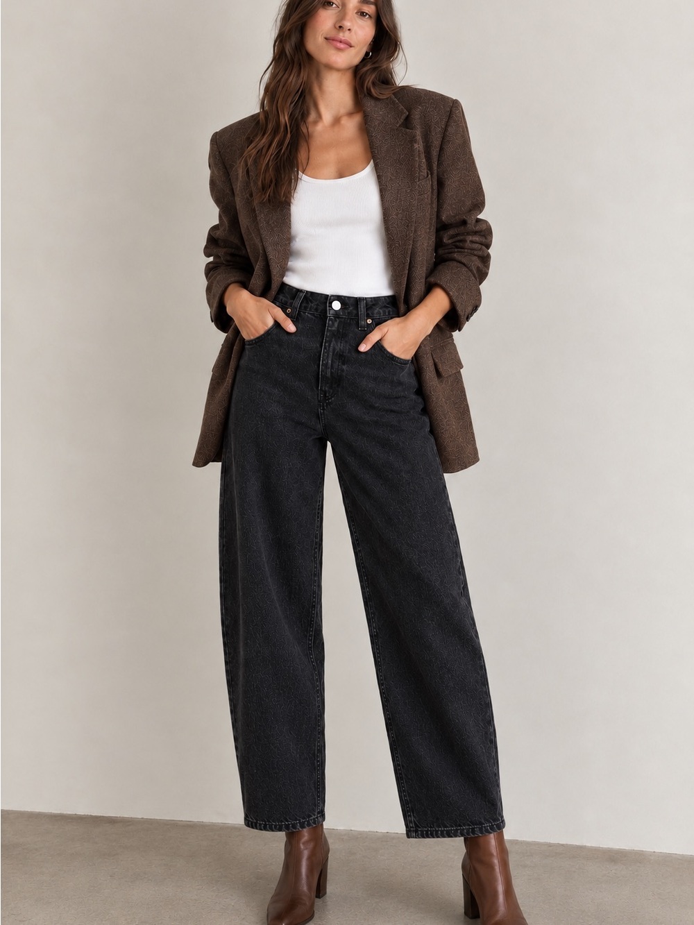 Reformation Noa Ultra High Rise Black Barrel Jeans 25 Capsule Classic Fall Chic